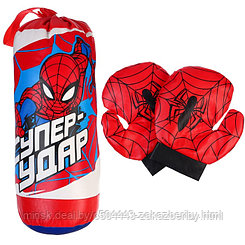 Игровой набор для бокса «Супер-удар», груша 13х13х35 см, Человек-паук
