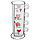Набор из фарфоровых куржек на подставке 4 шт. 220мл Эфелева башня, фото 2