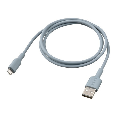 IKEA/  СИТТБРАН кабель USB-A–USB-micro, 1 м, голубой