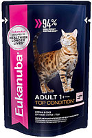 Влажный корм для кошек Eukanuba Cat Adult Top Condition (лосось в соусе) 85 гр