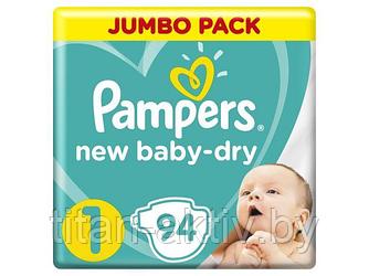 Подгузники детск. однораз. New Baby-Dry Newborn (2-5 кг) 94 шт. Pampers