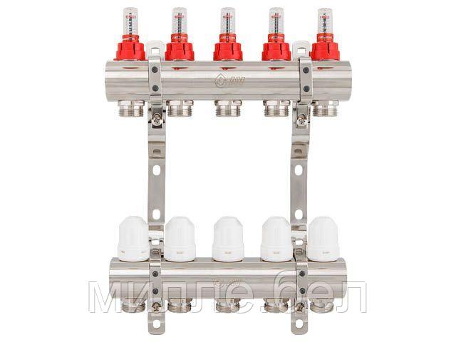 Коллекторная группа AVE777, 5 вых., AV Engineering (Для теплого пола и водоснабжения)