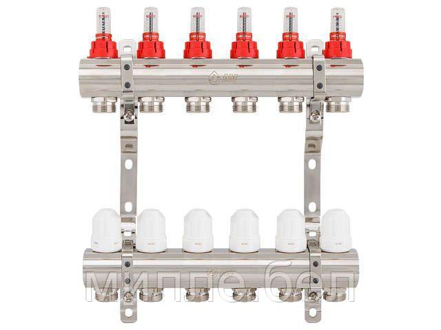 Коллекторная группа AVE777, 6 вых., AV Engineering (Для теплого пола и водоснабжения)