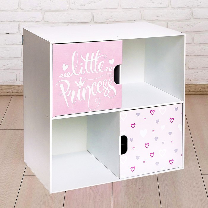 Стеллаж с дверцами Little Princess, 60 × 60 см, цвет белый - фото 1 - id-p174594571