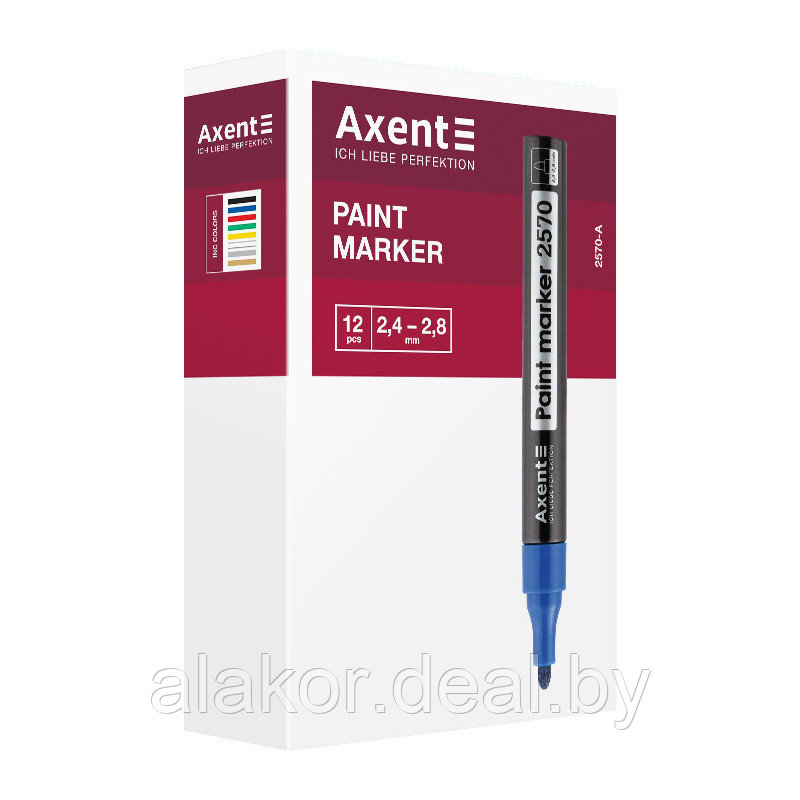 Маркер специальный Axent Paint 2570, серебро, 2.4-2.8мм - фото 4 - id-p201652330