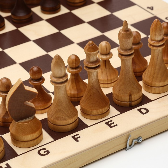 Шахматы турнирные, доска дерево 43 х 43 см, фигуры дерево, король h-10.6 см - фото 4 - id-p170839460