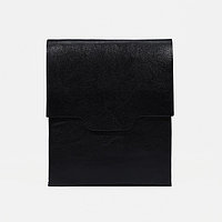 Сумка деловая на молнии, 2 наружных кармана, длинный ремень, цвет чёрный