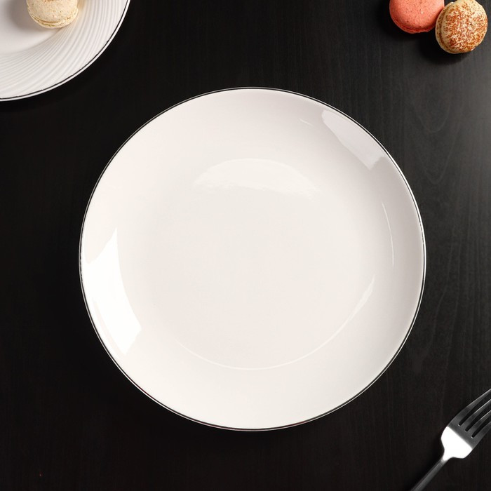 Тарелка фарфоровая обеденная Magistro La Perle, d=25,5 см, цвет белый - фото 3 - id-p199592559