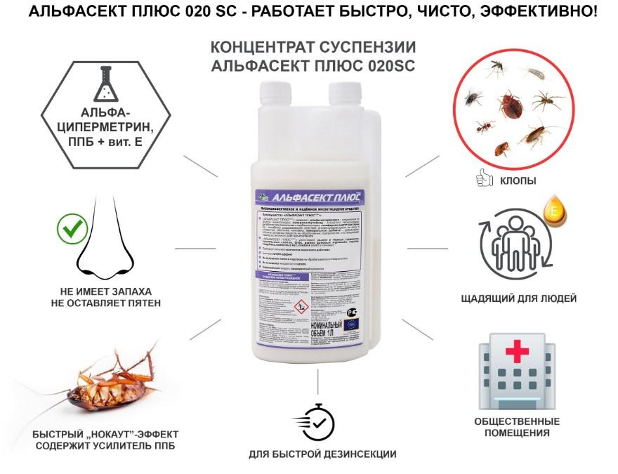 Альфасект плюс 020SC 1л средство от тараканов, клопов, блох - фото 3 - id-p201652824