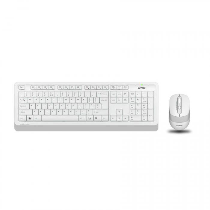 Комплект (клавиатура+мышь) A4TECH Fstyler FG1010, USB, беспроводной, белый [fg1010 white] - фото 1 - id-p200518107