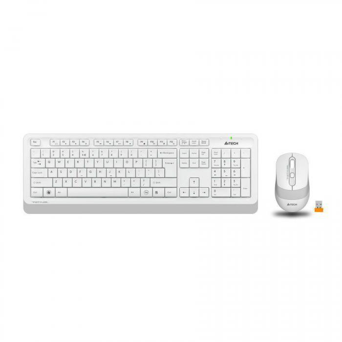 Комплект (клавиатура+мышь) A4TECH Fstyler FG1010, USB, беспроводной, белый [fg1010 white] - фото 4 - id-p200518107