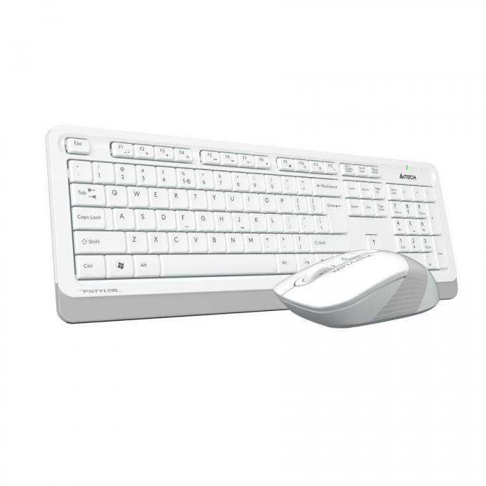Комплект (клавиатура+мышь) A4TECH Fstyler FG1010, USB, беспроводной, белый [fg1010 white] - фото 5 - id-p200518107