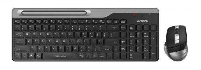 Комплект (клавиатура+мышь) A4TECH Fstyler FB2535C, USB, беспроводной, черный [fb2535c smoky grey] - фото 1 - id-p200518108