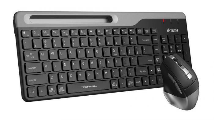 Комплект (клавиатура+мышь) A4TECH Fstyler FB2535C, USB, беспроводной, черный [fb2535c smoky grey] - фото 3 - id-p200518108