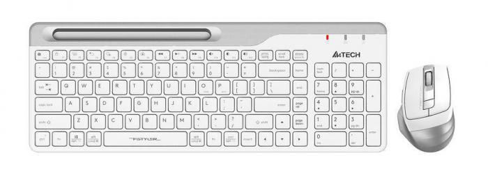 Комплект (клавиатура+мышь) A4TECH Fstyler FB2535C, USB, беспроводной, белый [fb2535c icy white] - фото 1 - id-p200518109