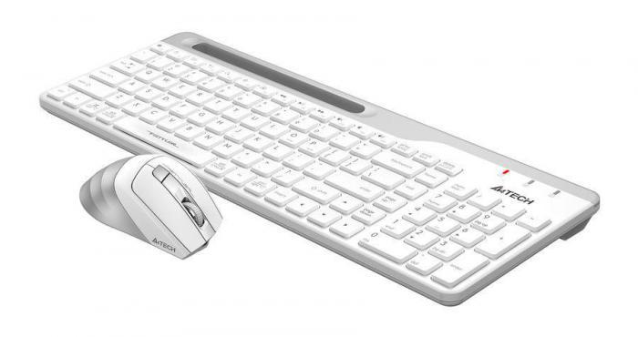 Комплект (клавиатура+мышь) A4TECH Fstyler FB2535C, USB, беспроводной, белый [fb2535c icy white] - фото 4 - id-p200518109