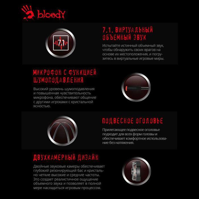 Гарнитура игровая A4TECH Bloody G525, для компьютера, мониторные, проводные, черный [g525 black] - фото 6 - id-p200519718