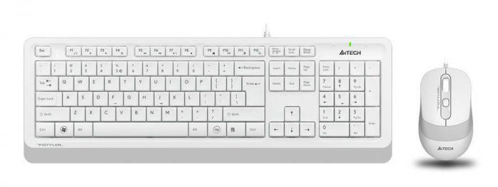 Комплект (клавиатура+мышь) A4TECH Fstyler F1010, USB, проводной, белый [f1010 white] - фото 1 - id-p200518110