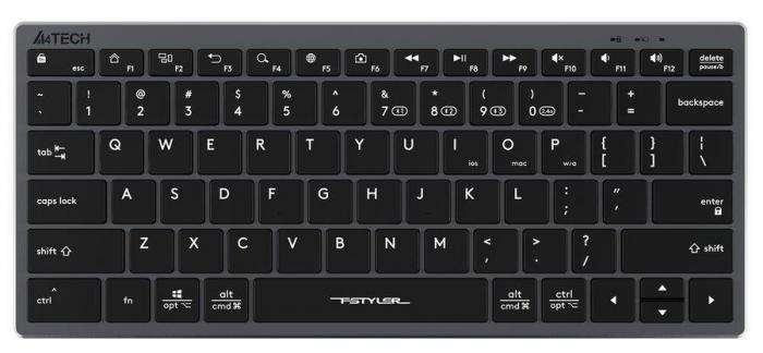 Клавиатура A4TECH Fstyler FBX51C, USB, Bluetooth/Радиоканал, серый [fbx51c grey] - фото 1 - id-p201281327