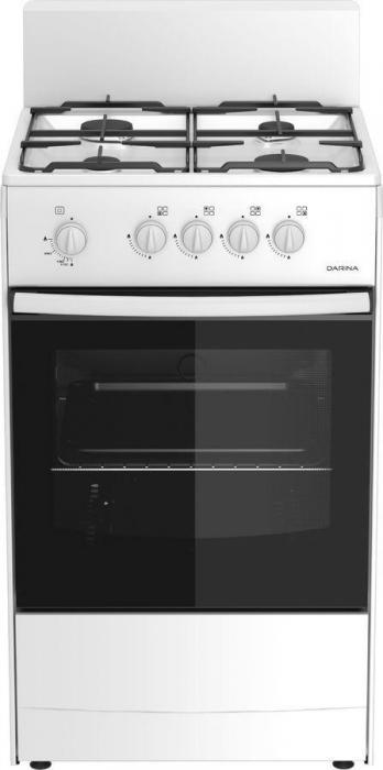 Газовая плита Darina S4 GM 441 101 W, газовая духовка, без крышки, сталь, белый