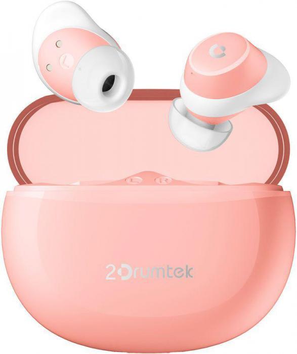 Наушники A4TECH 2Drumtek B27 TWS, Bluetooth, внутриканальные, розовый/белый [b27 baby pink] - фото 2 - id-p200520116
