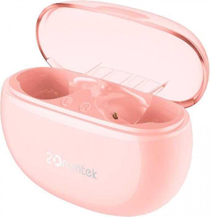 Наушники A4TECH 2Drumtek B27 TWS, Bluetooth, внутриканальные, розовый/белый [b27 baby pink] - фото 3 - id-p200520116