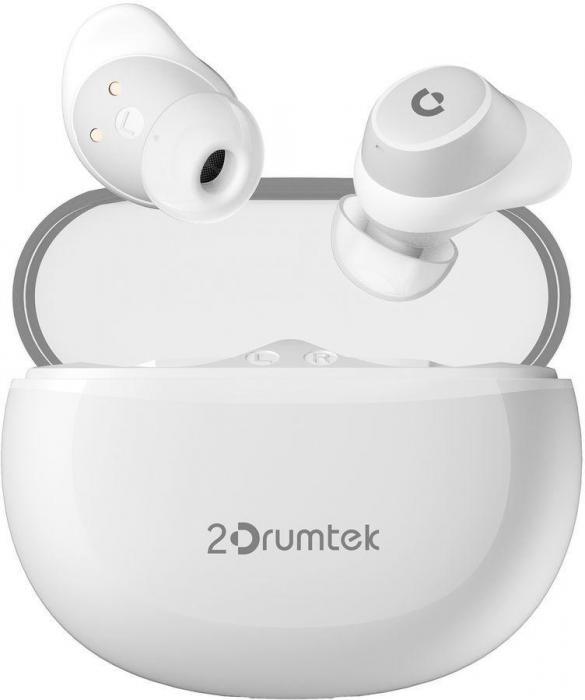 Наушники A4TECH 2Drumtek B27 TWS, Bluetooth, внутриканальные, белый [b27 grayish white] - фото 2 - id-p200520118