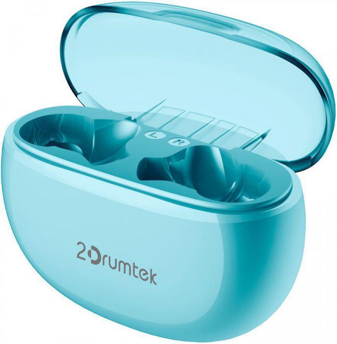 Наушники A4TECH 2Drumtek B25 TWS, Bluetooth, внутриканальные, синий [b25 icy blue] - фото 3 - id-p200520119