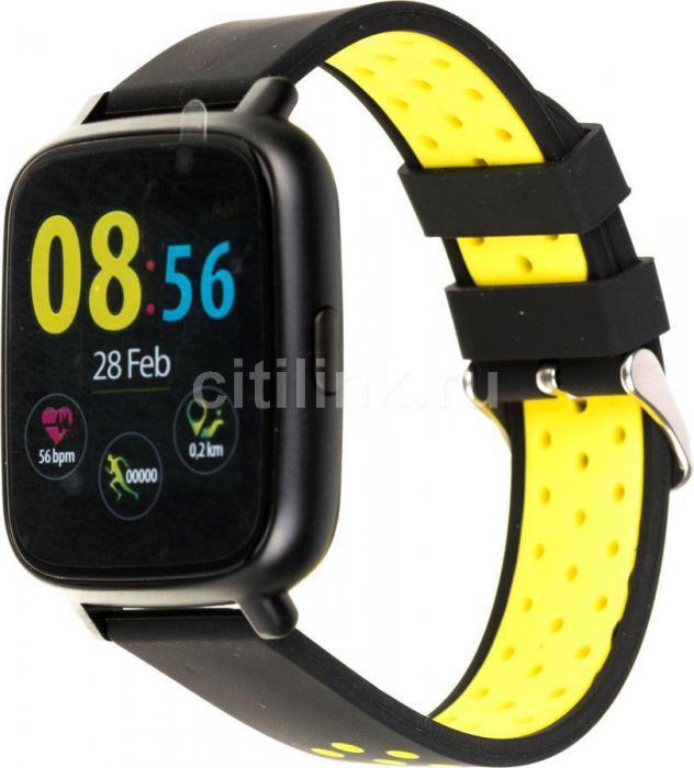 Смарт-часы JET Sport SW-5, 52мм, 1.44", черный / желтый [sw-5 yellow] - фото 6 - id-p200512511