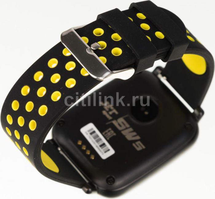 Смарт-часы JET Sport SW-5, 52мм, 1.44", черный / желтый [sw-5 yellow] - фото 8 - id-p200512511