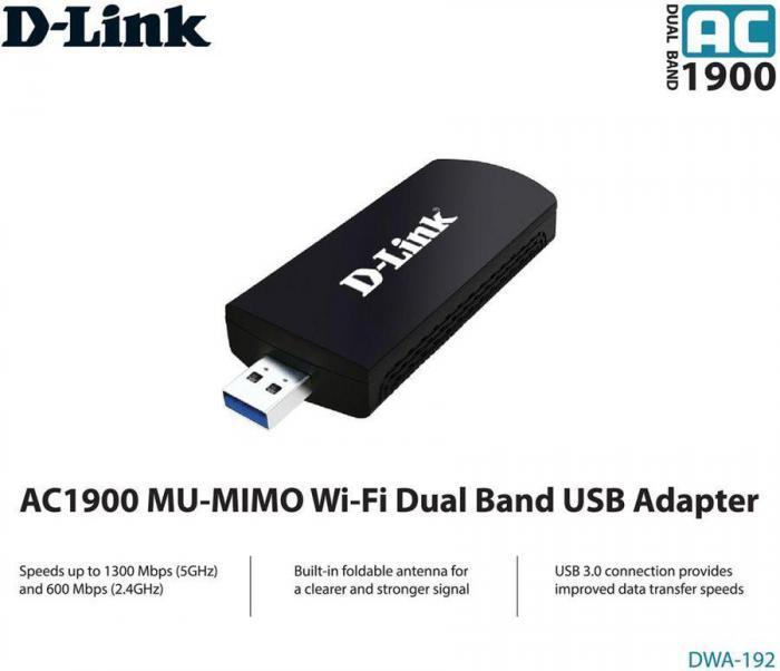 Сетевой адаптер Wi-Fi D-Link DWA-192/RU USB 3.0 - фото 6 - id-p200512675