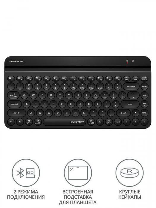 Клавиатура A4TECH Fstyler FBK30, USB, Bluetooth/Радиоканал, черный [fbk30 black] - фото 4 - id-p200518453