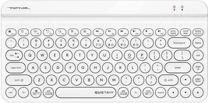 Клавиатура A4TECH Fstyler FBK30, USB, Bluetooth/Радиоканал, белый [fbk30 white] - фото 1 - id-p200518456