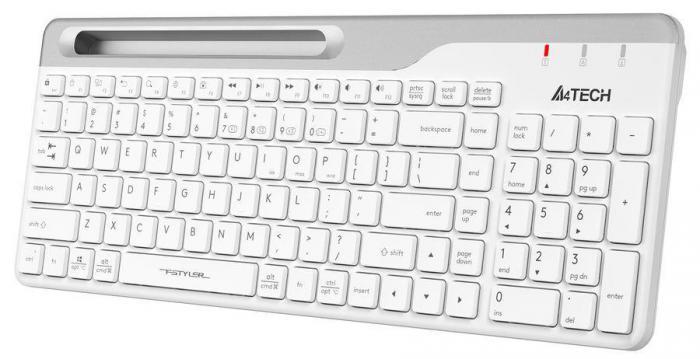 Клавиатура A4TECH Fstyler FBK25, USB, Bluetooth/Радиоканал, белый серый [fbk25 white] - фото 4 - id-p200518457