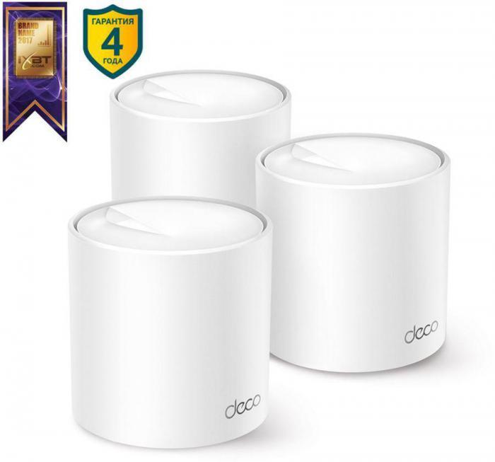 Бесшовный Mesh роутер TP-LINK Deco X50(3-Pack), AX3000, белый, 3 шт. в комплекте - фото 4 - id-p200522129