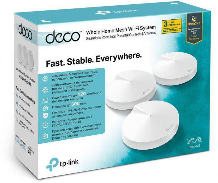 Бесшовный Mesh роутер TP-LINK Deco M5, AC1300, белый, 3 шт. в комплекте [deco m5(3-pack)] - фото 9 - id-p200522140