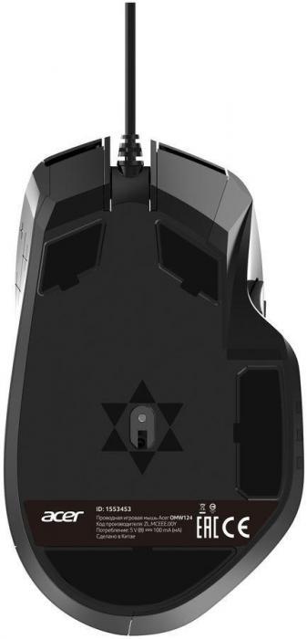 Мышь Acer OMW124, игровая, оптическая, проводная, USB, черный [zl.mceee.00y] - фото 6 - id-p200515592