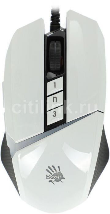 Мышь A4TECH Bloody W60 Max, игровая, оптическая, проводная, USB, белый [w60 max (panda white)] - фото 2 - id-p200515606