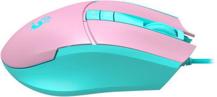 Мышь A4TECH Bloody L65 Max, игровая, оптическая, проводная, USB, розовый и голубой [l65 max/sky pink] - фото 3 - id-p200515618