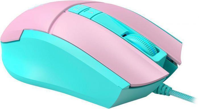 Мышь A4TECH Bloody L65 Max, игровая, оптическая, проводная, USB, розовый и голубой [l65 max/sky pink] - фото 10 - id-p200515618