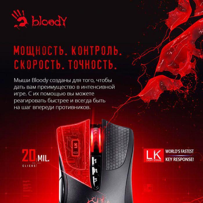 Мышь A4TECH Bloody AL90 Blazing, игровая, лазерная, проводная, USB, черный [al90 activated] - фото 8 - id-p200515622