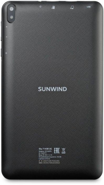 Планшет SunWind Sky 7143B 3G 7", 1GB, 16GB, 3G, Wi-Fi, Android 11.0 Go черный - фото 6 - id-p200514265