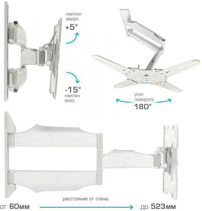 Кронштейн для телевизора Kromax ATLANTIS-40, 22-65", настенный, поворот и наклон, белый [20216] - фото 3 - id-p200517213