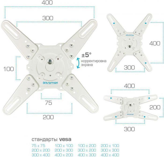 Кронштейн для телевизора Kromax ATLANTIS-40, 22-65", настенный, поворот и наклон, белый [20216] - фото 5 - id-p200517213
