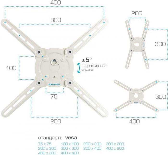Кронштейн для телевизора Kromax ATLANTIS-15, 22-65", настенный, поворот и наклон, белый [20222] - фото 5 - id-p200517215