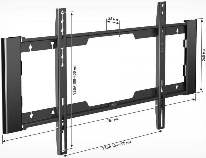 Кронштейн для телевизора Holder LCD-F6910-B, 32-70", настенный, фиксированный, черный - фото 2 - id-p200517244