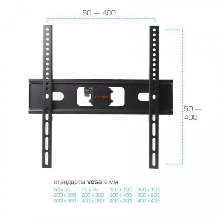 Кронштейн для телевизора Arm Media PT-15 NEW, 32-55", настенный, поворотно-выдвижной и наклонный, черный - фото 5 - id-p200517261