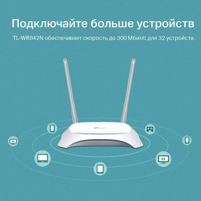Wi-Fi роутер TP-LINK TL-WR842N, N300, белый - фото 3 - id-p200522522