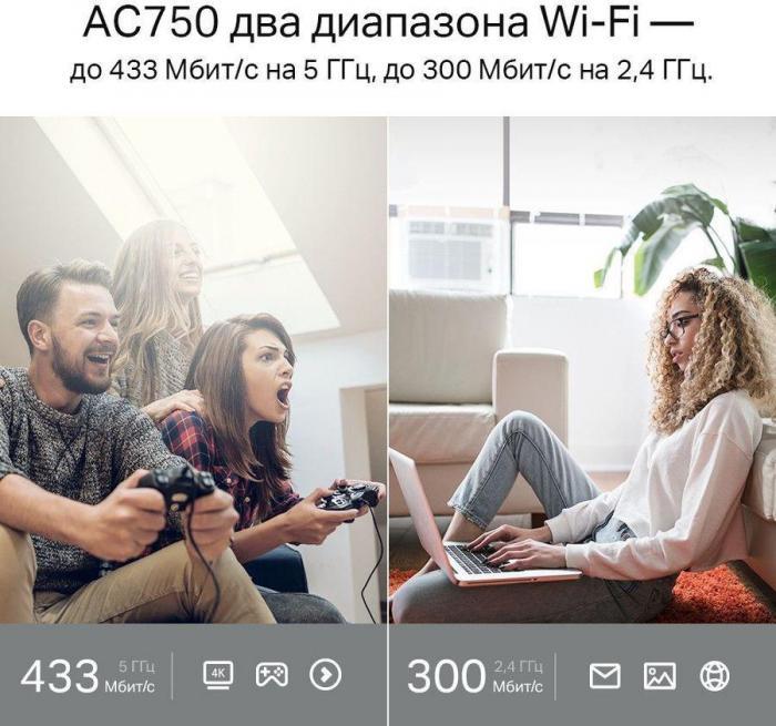 Wi-Fi роутер TP-LINK Archer C24, AC750, белый - фото 6 - id-p200522538