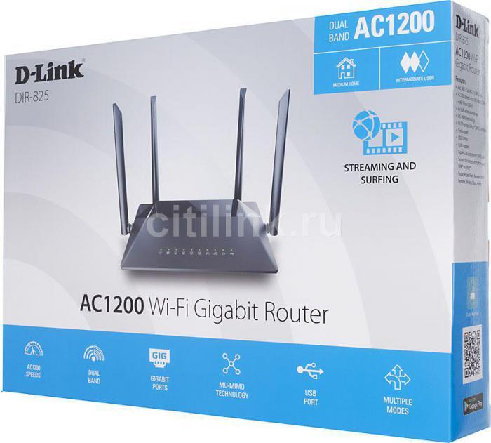 Wi-Fi роутер D-Link DIR-825/RU/R, AC1200, черный - фото 2 - id-p200522593